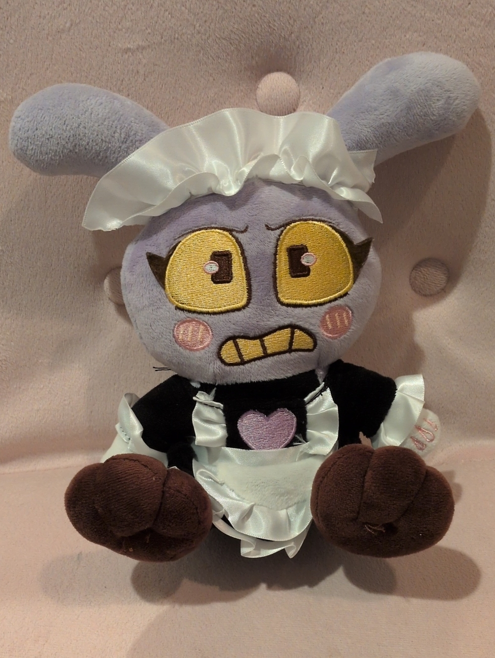 Purple Bunny Plush with Maid Outfit - Heart Detail